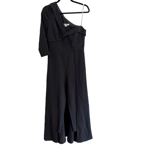 NEW Kay Unger CREPE WALK THRU JUMPSUIT black size 8 - Picture 2 of 10